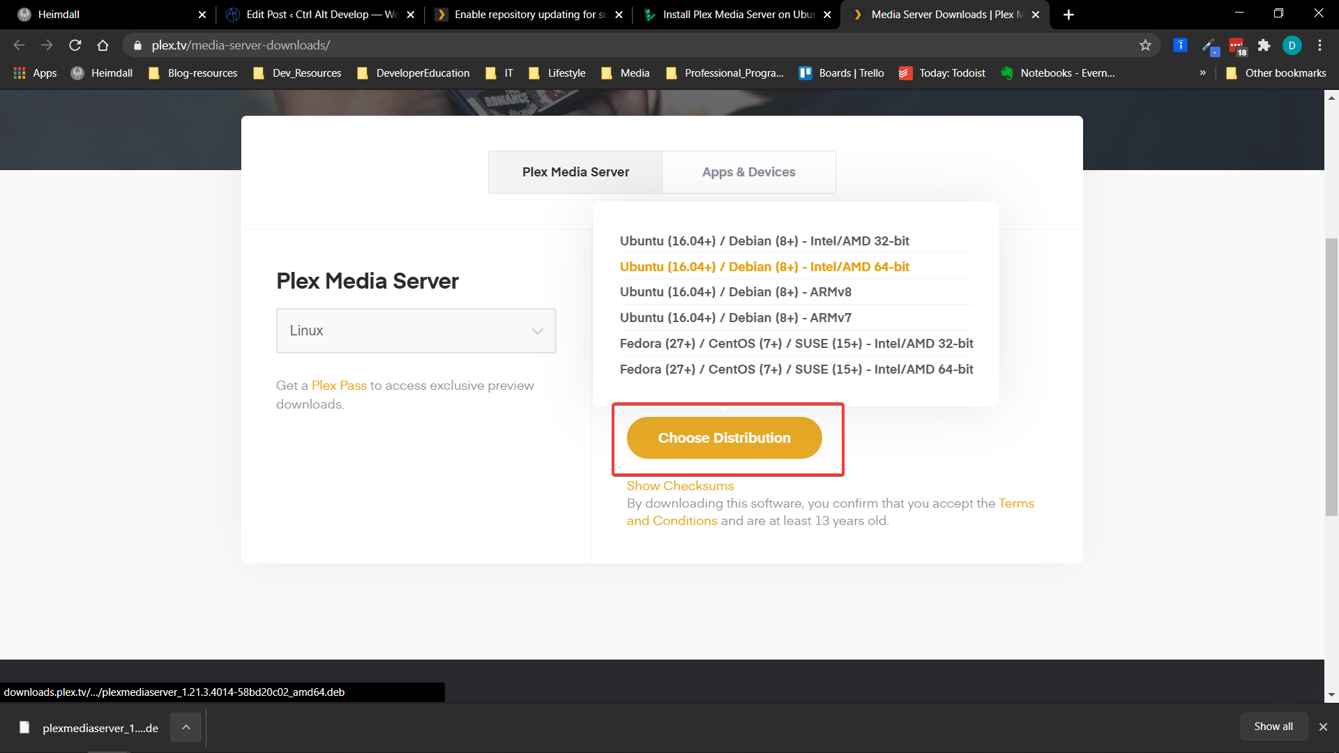 install plex media server debian 8 download